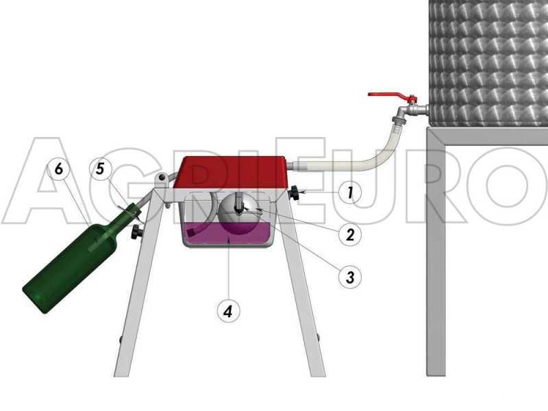 Enotecnica Pillan 5B INOX - Riempitrice manuale a 5 attacchi con beccucci serbatoio e struttura in acciaio inox
