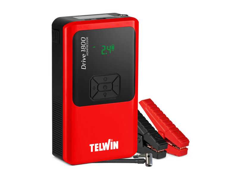 Telwin Drive 1800 Kompressor - Avviatore e compressore portatile multifunzione - Power Bank