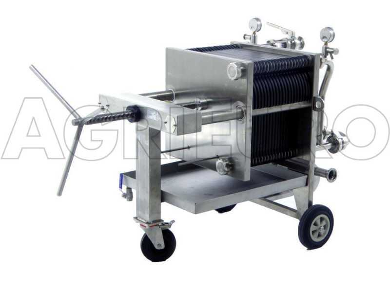 Enotecnica Pillan FC42 - Filtro professionale per cantina da 20 cartoni 40x40 cm - telaio/pompa acciaio INOX