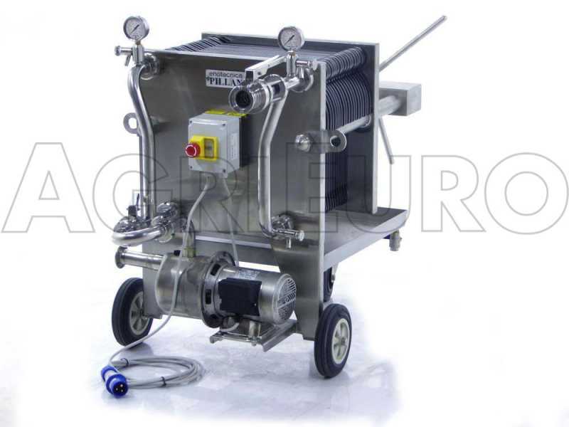 Enotecnica Pillan FC42 - Filtro professionale per cantina da 20 cartoni 40x40 cm - telaio/pompa acciaio INOX
