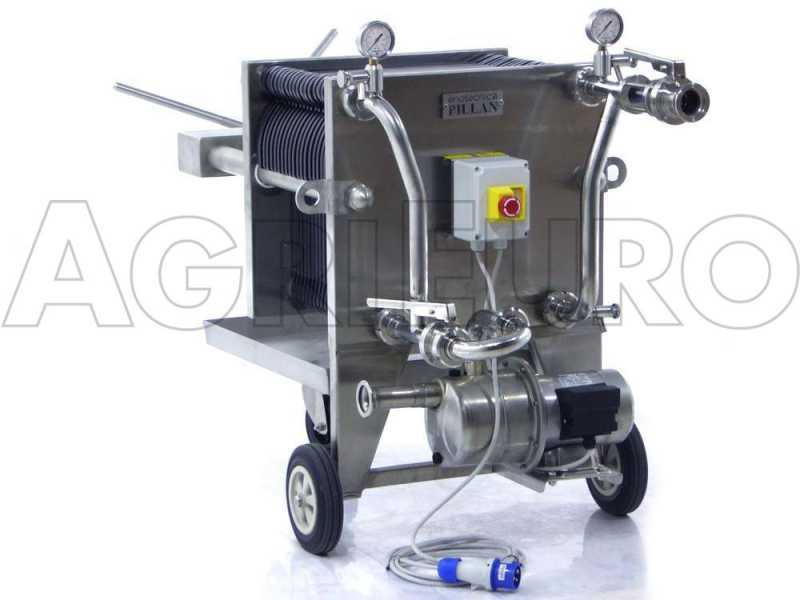 Enotecnica Pillan FC42 - Filtro professionale per cantina da 20 cartoni 40x40 cm - telaio/pompa acciaio INOX