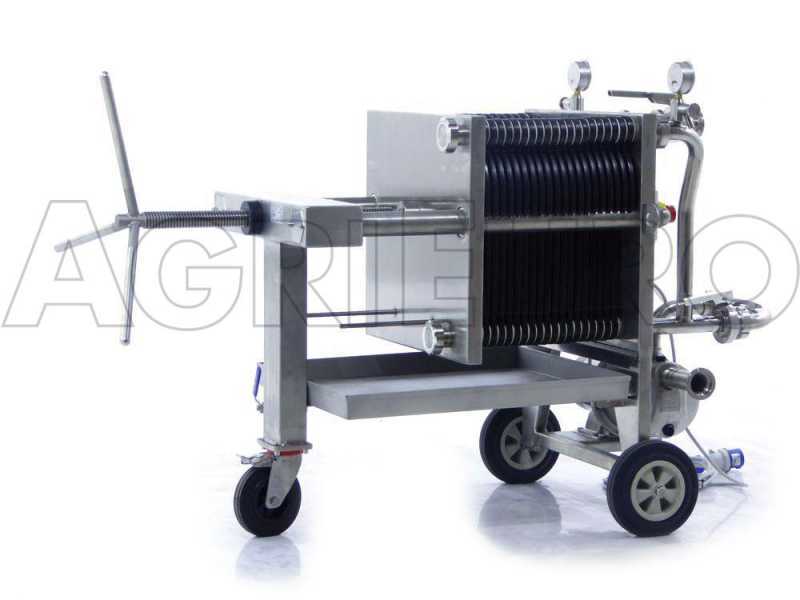 Enotecnica Pillan FC42 - Filtro professionale per cantina da 20 cartoni 40x40 cm - telaio/pompa acciaio INOX