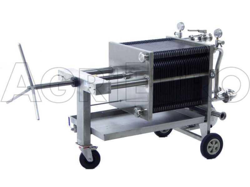 Enotecnica Pillan FC43 - Filtro professionale per cantina FC43 da 30 cartoni 40x40 cm - telaio/pompa acciaio INOX