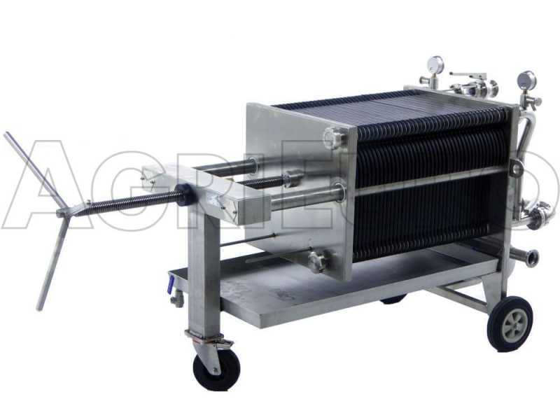 Enotecnica Pillan FC44 - Filtro professionale per cantina da 40 cartoni 40x40 cm - telaio/pompa acciaio INOX