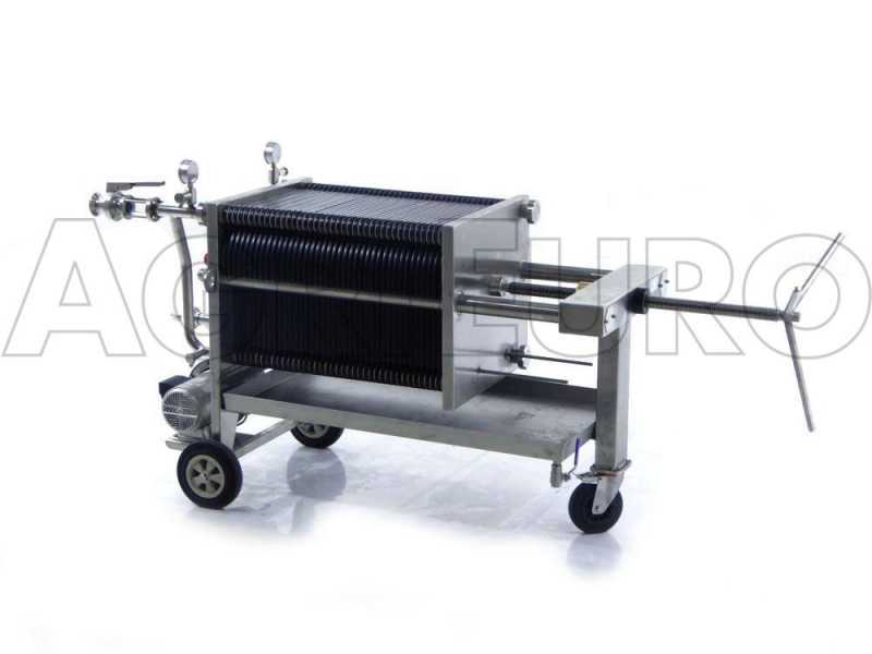 Enotecnica Pillan FC44 - Filtro professionale per cantina da 40 cartoni 40x40 cm - telaio/pompa acciaio INOX
