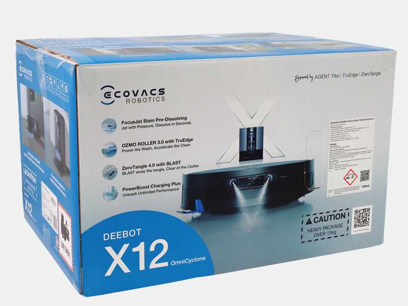 Ecovacs DEEBOT X12 OmniCyclone - Robot aspirapolvere e lavapavimenti - Stazione automatica e OZMO Roller 3.0