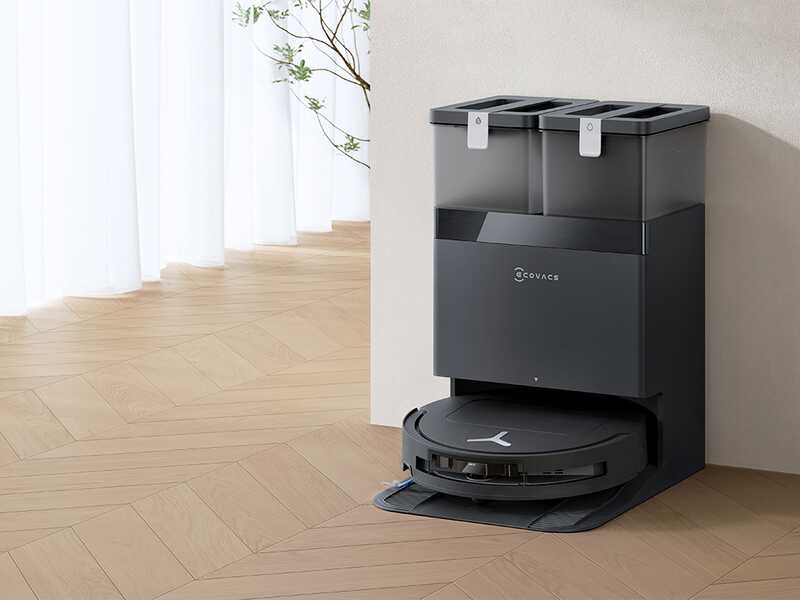 Ecovacs DEEBOT T50 OMNI Gen3 Nero - Robot aspirapolvere e lavapavimenti - Stazione automatica e aspirazione 25.000 Pa