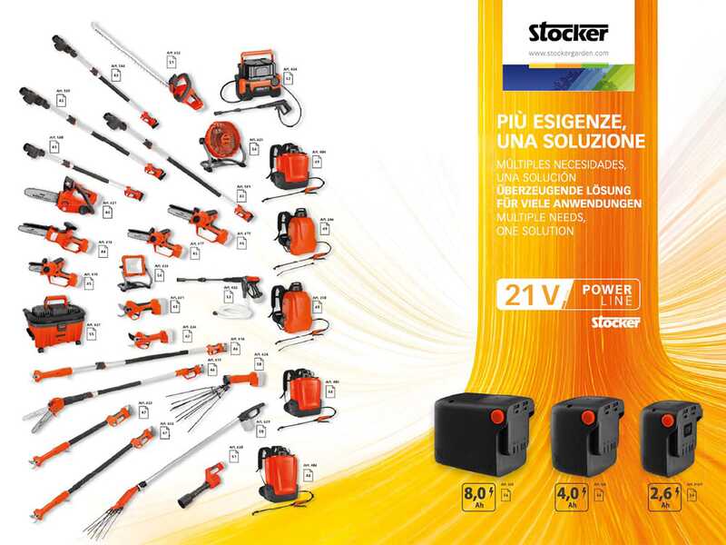 Stocker Magma E-40 TP - Forbice elettrica da potatura - 21 V - Diametro di taglio 40 mm - SENZA BATTERIA E CARICABATTERIA