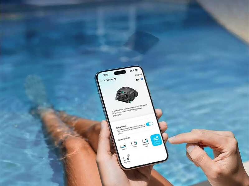Wybot B1 - Robot pulisci piscina a batteria - Gestione Tramite App