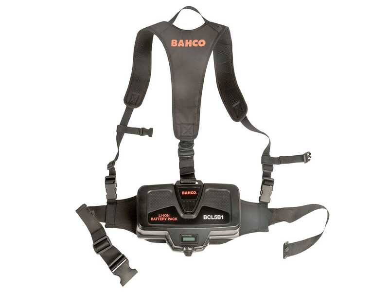 Bahco BCL54TP - Abbacchiatore elettrico 230/380 cm a batteria a zaino 36V 20Ah - Asta telescopica in carbonio + prolunga