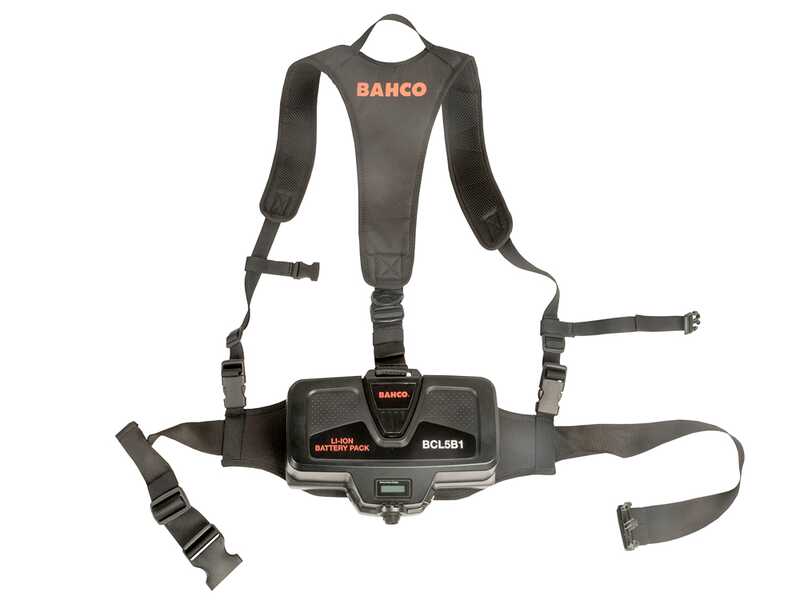 Bahco BCL54TP - Abbacchiatore elettrico 230/380 cm a batteria a zaino 36V 20Ah - Asta telescopica in carbonio + prolunga