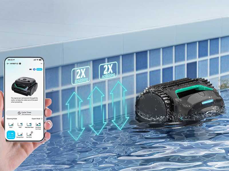 Wybot C2 - Robot pulisci piscina a batteria - Gestione Tramite App