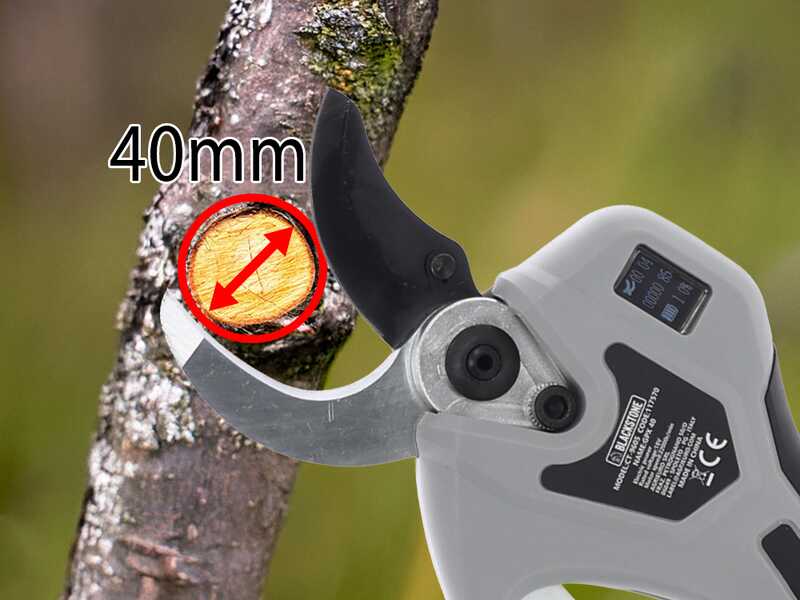 Blackstone GPX 40 - Forbice elettrica da potatura - 2 x 21V 4Ah - Diametro di taglio 40mm