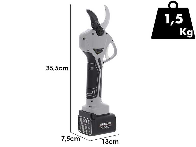 Blackstone GPX 40 - Forbice elettrica da potatura - 2 x 21V 4Ah - Diametro di taglio 40mm