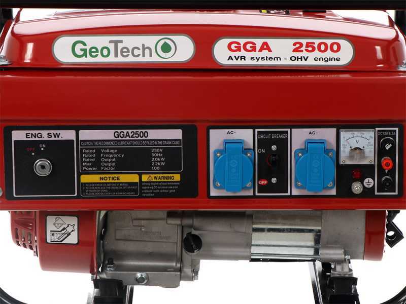 GeoTech GGA2500 - Generatore di corrente con AVR 2.2 kW - Continua 2 kW Monofase
