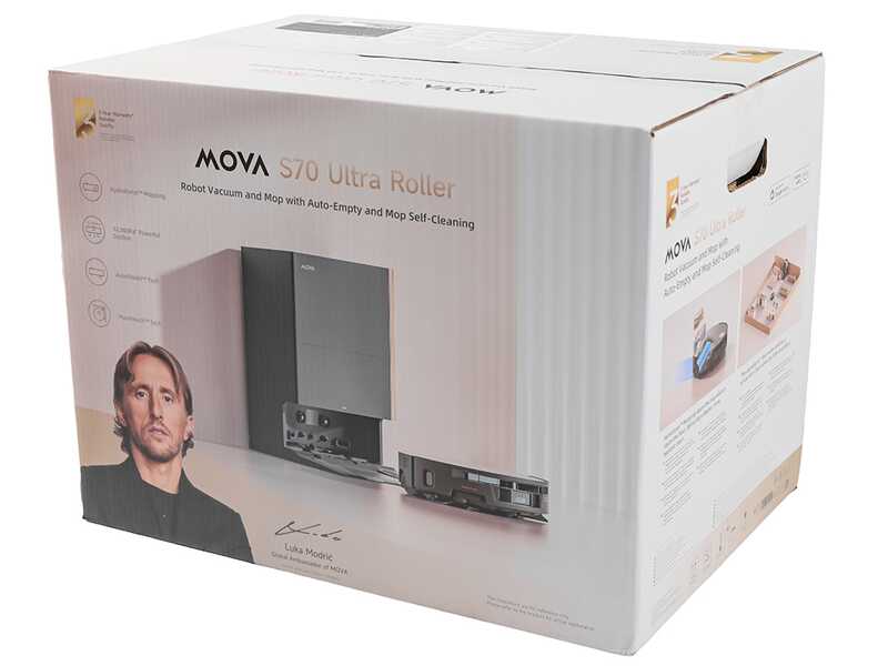 MOVA S70 Ultra Roller - Robot aspirapolvere e lavapavimenti - Stazione automatica, Aspirazione 32.000 Pa