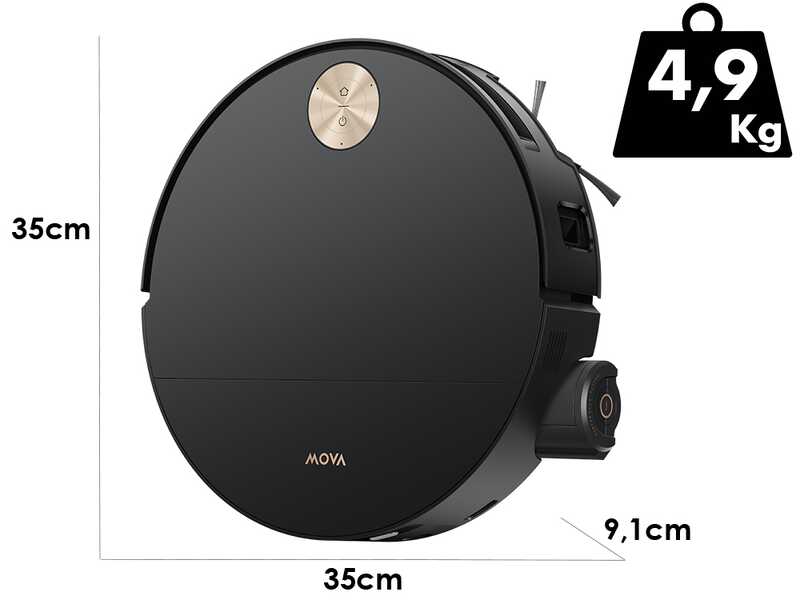 MOVA S70 Ultra Roller - Robot aspirapolvere e lavapavimenti - Stazione automatica, Aspirazione 32.000 Pa