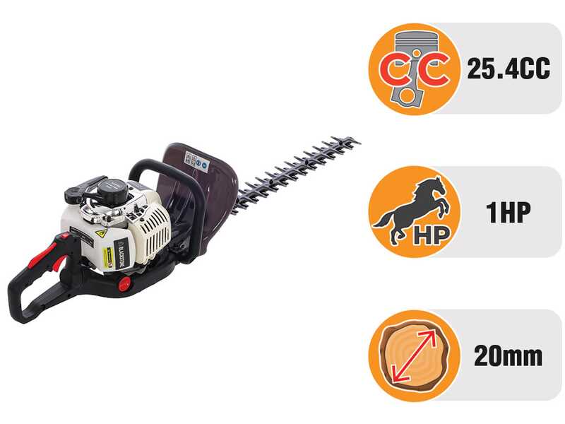 BlackStone HTB-2560 - Tagliasiepi a scoppio - Lama da 60 cm - 25.4 cc