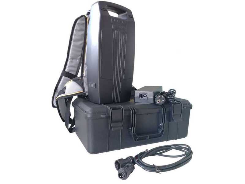 Volpi Super Bomber 285XL - Abbacchiatore elettrico 240/360 cm a batteria a zaino 44V 17.5Ah - Asta telescopica in alluminio