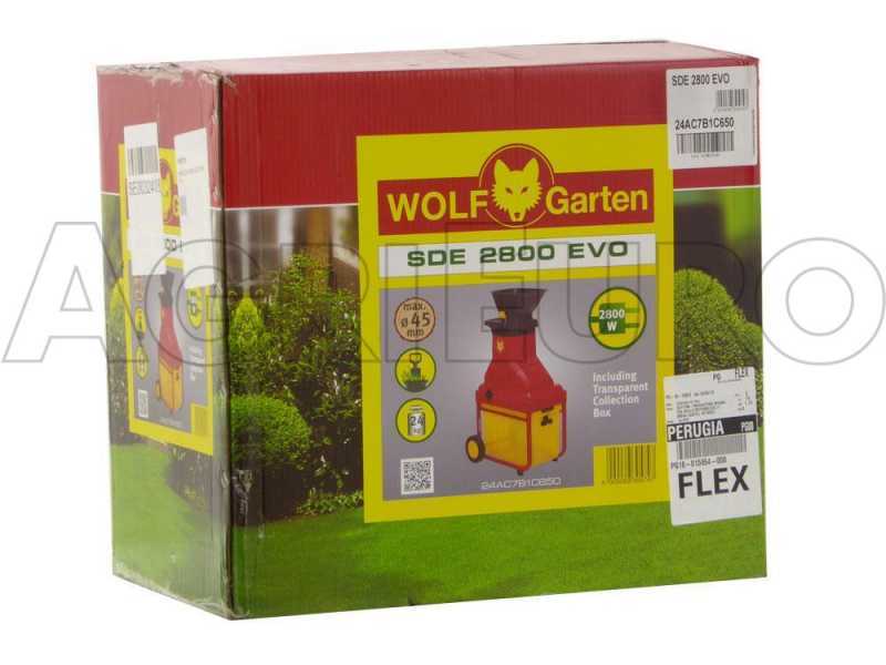 Wolf Garten SDE 2800 EVO - Biotrituratore elettrico - Coltelli reversibili e cesto di raccolta