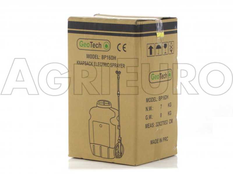 GeoTech BP16DH - Pompa irroratrice spalleggiata a batteria - 16L