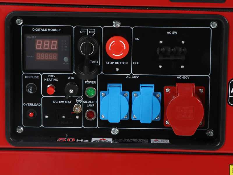 GeoTech-Pro DGP8000SE-3 - Generatore di corrente diesel silenziato carrellato con AVR 6 kW - Continua 5.5 kW Trifase + ATS