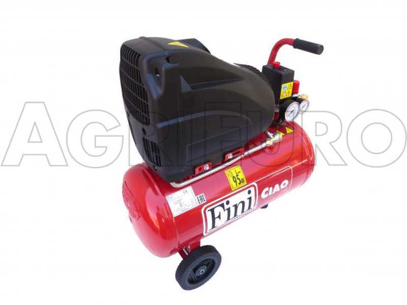 Fini Ciao 24 - Compressore aria elettrico portatile monofase, oil-less - Motore 1,5 HP - 24 lt