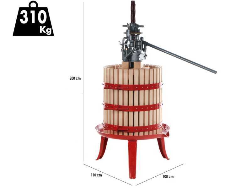 Baesso Torchio 70 - Torchio per uva idraulico - 330 lt