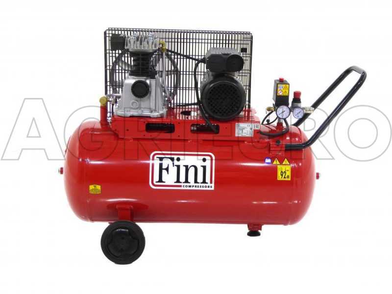 Fini Advanced MK 102 N 90 2M - Compressore aria elettrico monofase a cinghia - Motore 2 HP - 90 lt