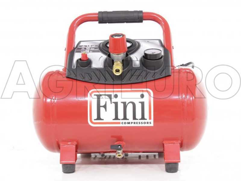 Fini Energy 12 - Compressore aria elettrico portatile monofase, oil-less - Motore 1.5 HP - 12 lt