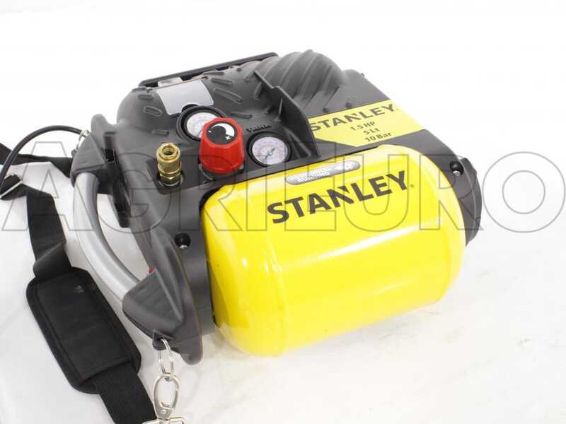 Stanley DN 200/10/5 - Compressore aria elettrico portatile monofase, oil-less - Motore 1.5 HP - 5 lt