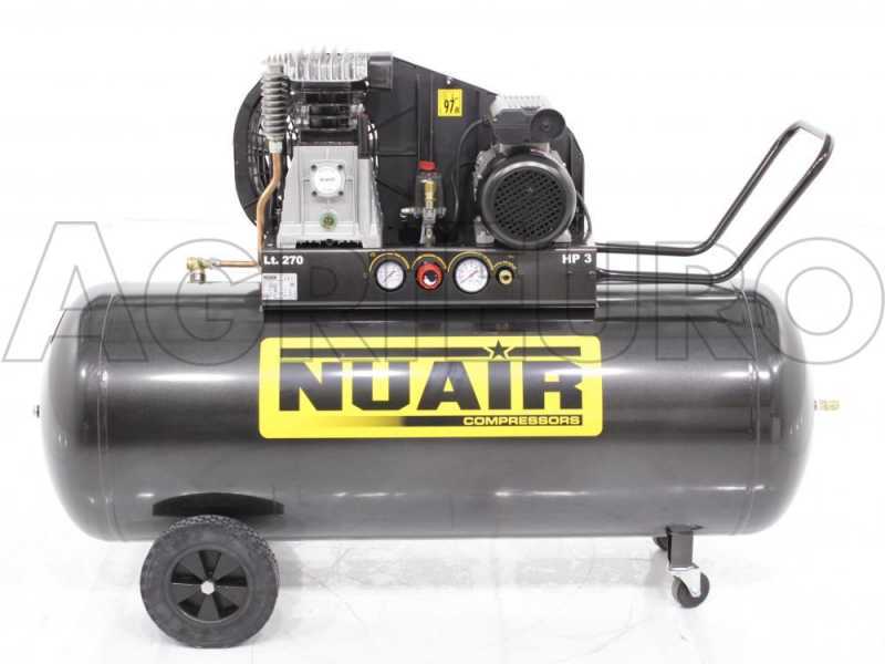 Nuair B 3800B/3M/270 TECH - Compressore aria elettrico monofase a cinghia - Motore 3 HP - 270 lt