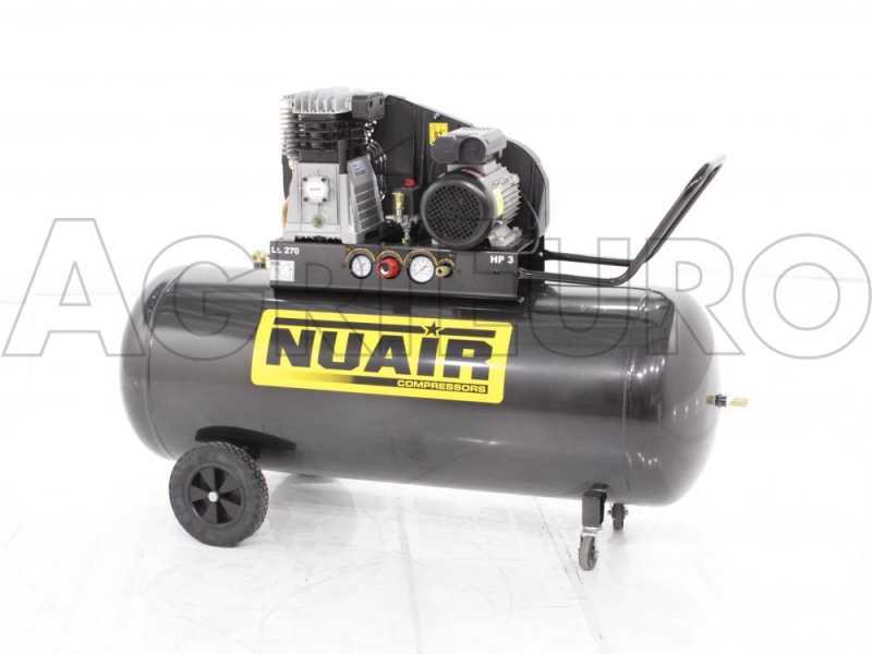 Nuair B 3800B/3M/270 TECH - Compressore aria elettrico monofase a cinghia - Motore 3 HP - 270 lt
