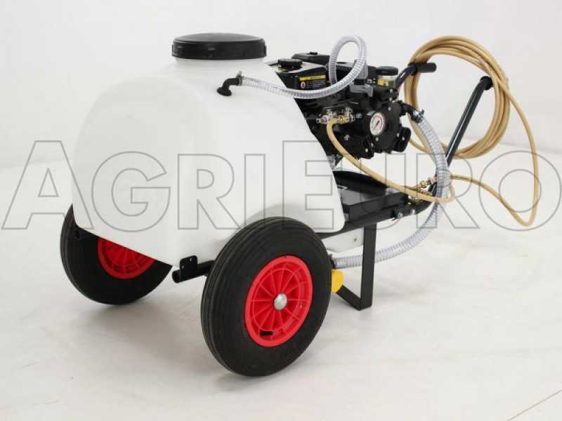 Kit motopompa irrorazione con gancio Comet APS41/Loncin G160F con carrello e serbatoio 120L