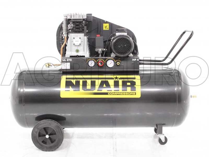 Nuair B 3800B/4T/270 TECH - Compressore aria elettrico trifase a cinghia - Motore 4 HP - 270 lt