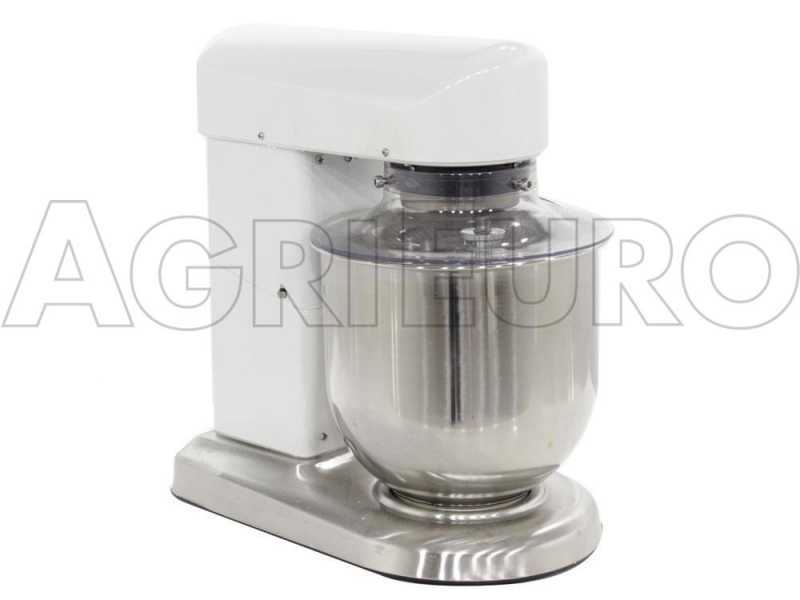 Impastatrice planetaria FP107 - Vasca INOX 7,5L - Multi attrezzo con Variatore