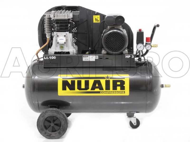 Nuair B2800B/100 CM3 - Compressore aria elettrico monofase a cinghia - Motore 3 HP - 100 lt