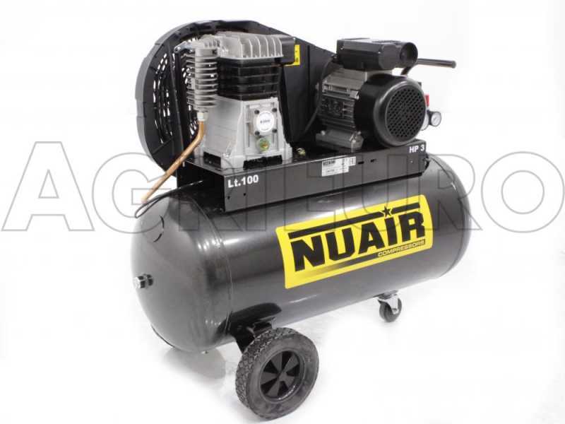 Nuair B2800B/100 CM3 - Compressore aria elettrico monofase a cinghia - Motore 3 HP - 100 lt