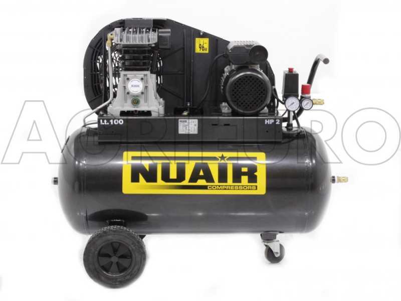Nuair B2800 /100 CM2 - Compressore aria elettrico monofase a cinghia - Motore 2 HP - 100 lt