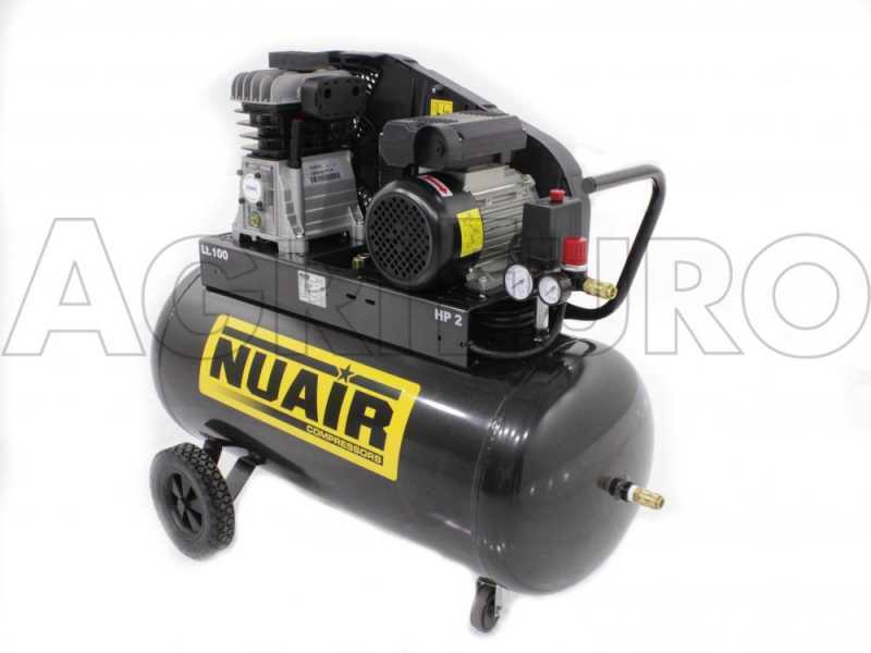 Nuair B2800 /100 CM2 - Compressore aria elettrico monofase a cinghia - Motore 2 HP - 100 lt