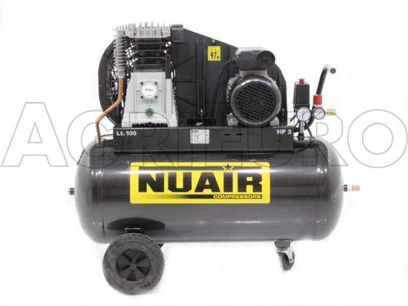 Nuair B3800B/100 CM3 - Compressore aria elettrico monofase a cinghia - Motore 3 HP - 100 lt