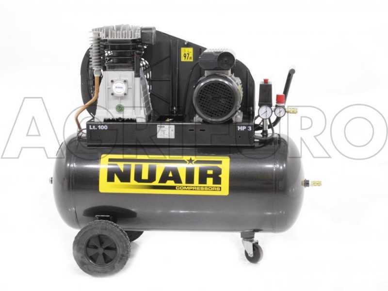 Nuair B3800B/100 CM3 - Compressore aria elettrico monofase a cinghia - Motore 3 HP - 100 lt