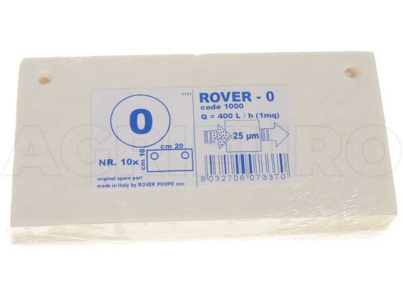 tipo 0 - Nr. 10 cartoni filtranti Rover per pompe con filtro Pulcino