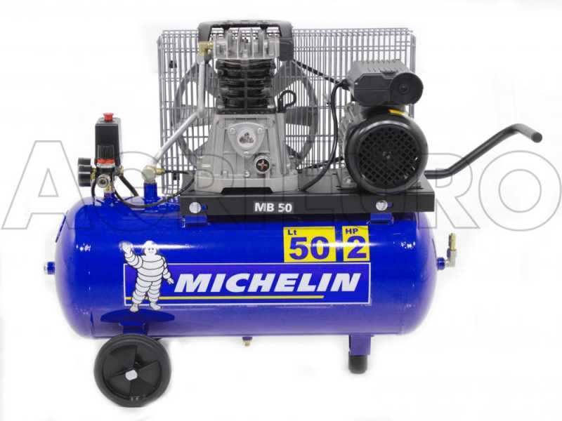 Michelin MB 50 MC - Compressore aria elettrico a cinghia - Motore 2 HP - 50 lt