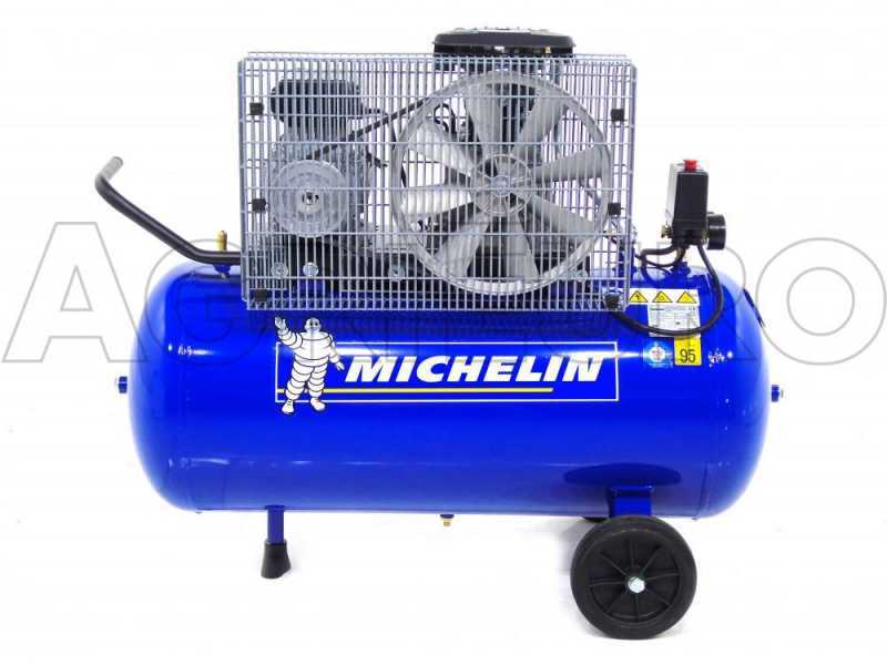 Michelin MB 100 B - Compressore aria elettrico monofase a cinghia - Motore 2 HP - 100 lt