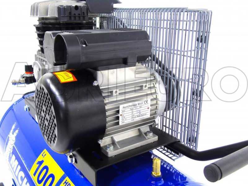 Michelin MB 100 B - Compressore aria elettrico monofase a cinghia - Motore 2 HP - 100 lt