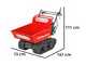 GeoTech Pro GeoPorter 330D BS - Motocarriola cingolata cassone dumper con 4 rulli - 300Kg