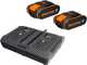 PROMO Worx WG743E - Tagliaerba a batteria - 2x20V/4Ah - Taglio 40 cm - IN OMAGGIO COPPIA DI BATTERIE AGGIUNTIVE