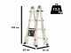 Svelt Scalissima GR SSCAL008/A, 2x8 gradini, 4.02 m - Scala in alluminio telescopica - Altezza stimata operativa 5.02 m