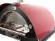 Forno a gas e a legna per pizza da esterno Family Rosso - per 4 pizze